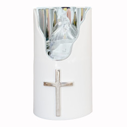 Wkłady do zniczy LED Subito C707 H125 6 sztuk srebrno-biały