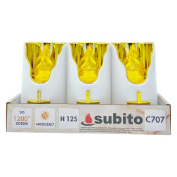 Subito C707 H125 LED vložky do svíček, 6 kusů, zlatožlutá