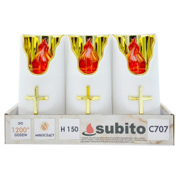 Subito C707 H150 LED candle inserts, 6 pieces, gold-red