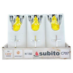 Subito C707 H150 LED vložky do sviečok, 6 kusov, strieborno-žlté