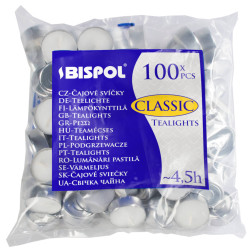 Bispol Classic Tealights 4.5h tealights, 100 pieces