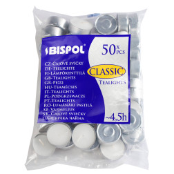 Podgrzewacze Bispol Classic Tealights 4,5h 50 sztuk