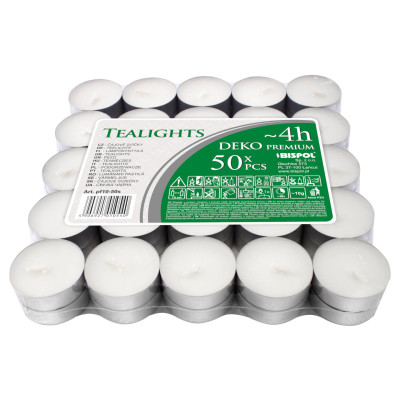 Podgrzewacze Tealight Deko Premium Bezzapachowe w Stosie 50 sztuk 2