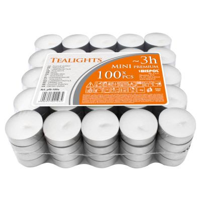 Podgrzewacze Bispol Mini Tealights 3h 100 sztuk