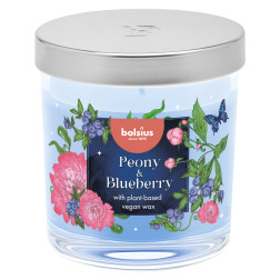 Bolsus Peony & Blueberry candle in glass with lid