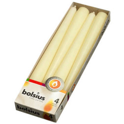 Table candles Bolsius Point 245/24, 4 pieces ecru