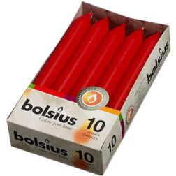 Bolsius Torpeda stolní svíčky 170/20 10 kusů, červené