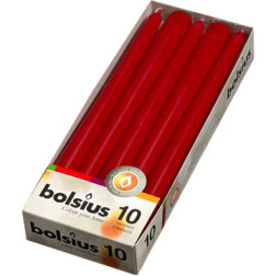 Bolsius Spitzer table candles 245/24, 10 pieces, burgundy