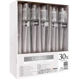 Bispol Candles table candles 7h 30 pcs. silver