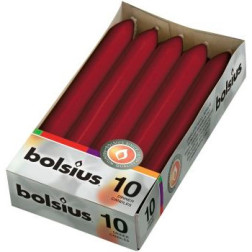 Bolsius Torpeda table candles 170/20, 10 pieces, burgundy