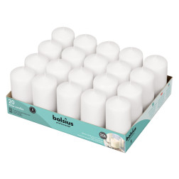 Bolsius pillar candles 100/48mm white, 20 pieces