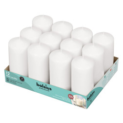 Bolsius pillar candles 120/58mm white, 12 pieces