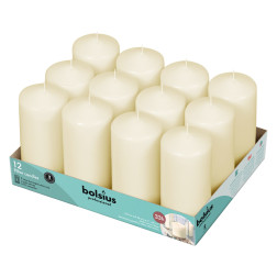 Bolsius pillar candles 120/58mm cream, 12 pieces