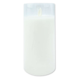 Decorative LED glass candle, white, 7.5x15cm, piece