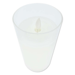 Decorative LED glass candle, white, 7.5x15cm, piece