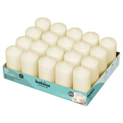 Bolsius pillar candles 100/48mm cream, 20 pieces