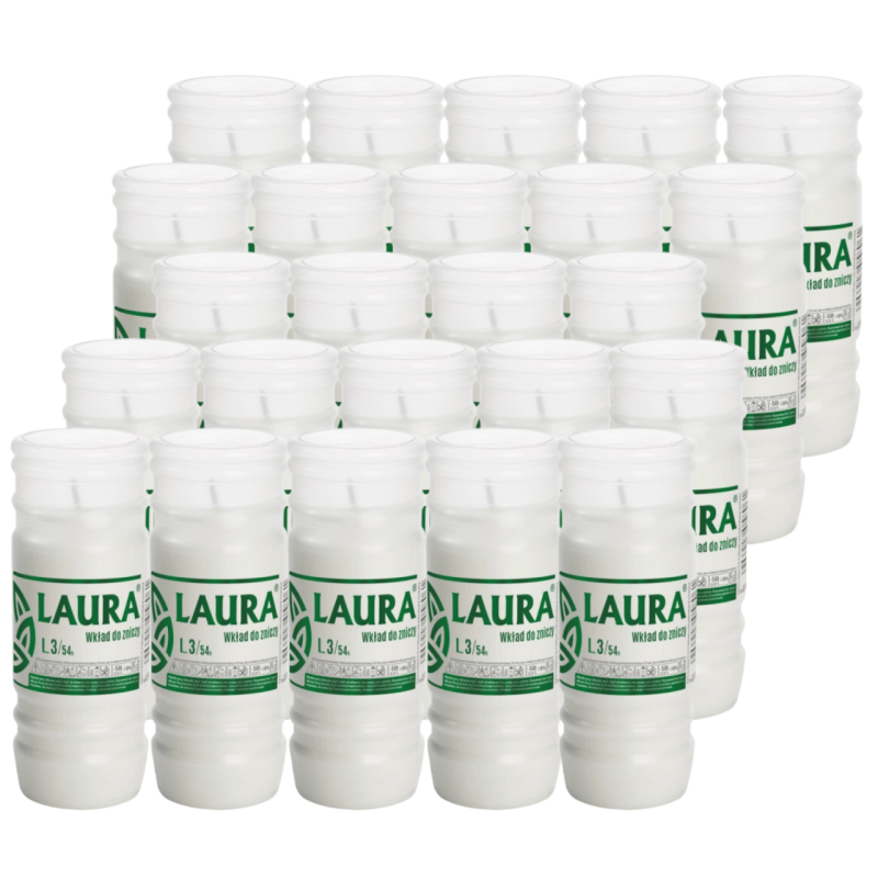 Parafínové vložky do sviečok BISPOL Laura L3 (14,5cm) 54h 24ks.