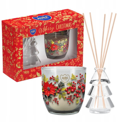 BISPOL Aura Gift Set ADC-002-468 (Merry Christmas) Candle + Diffuser