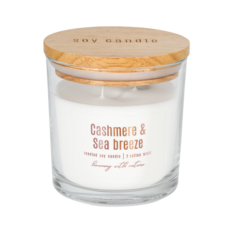 Vonná sójová sviečka BISPOL sn173-327 (Cashmere & Sea Breeze) ~40h