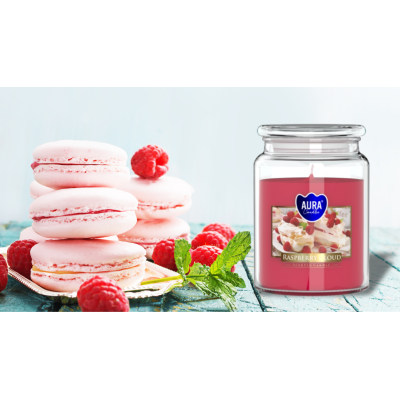 BISPOL Aura scented candle snd99-329 (Raspberry cloud) ~100h