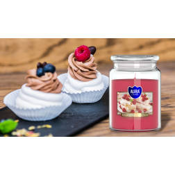 BISPOL Aura scented candle snd99-329 (Raspberry cloud) ~100h