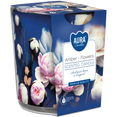 BISPOL Aura scented candle sn72s-57 (Amber & Flowers) ~22h