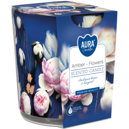 BISPOL Aura scented candle sn72s-57 (Amber & Flowers) ~22h