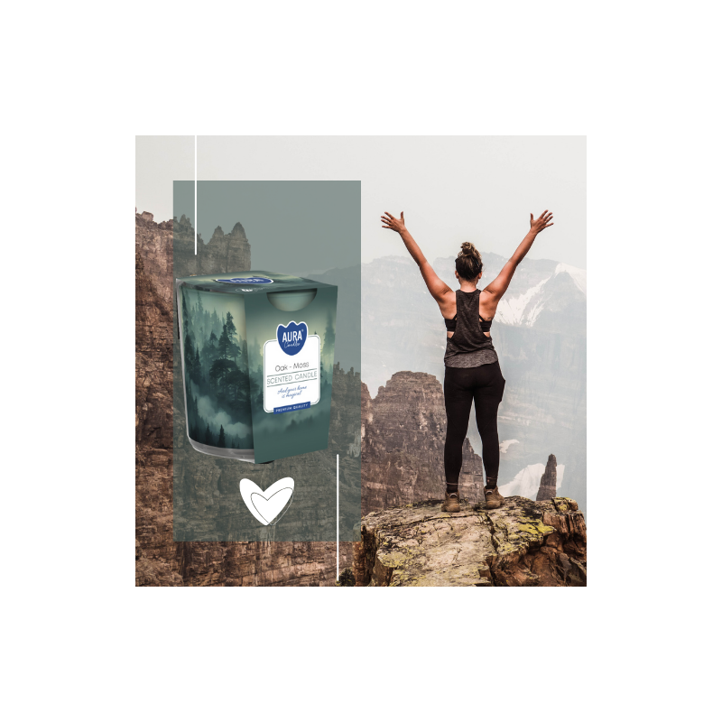 BISPOL Aura scented candle sn72s-58 (Oak & Moss) ~22h