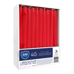 Bispol Candles Aura 7h 40 pieces, red