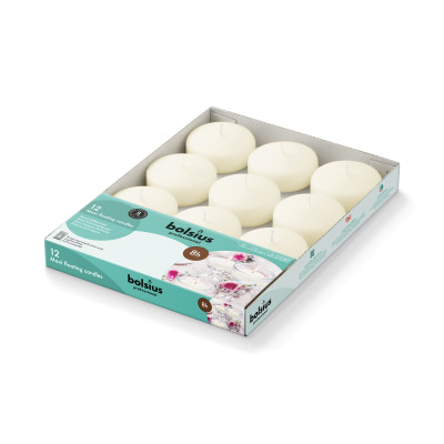 Floating candles BOLSIUS Maxi BOX 77/29 (8h) 12 pieces ecru