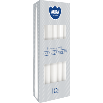 Svíčky Bispol Svíčky Aura s30-090 ~7h 10 kusů bílé