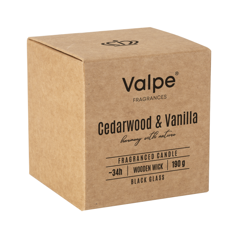 Vonná svíčka BISPOL Valpe sn82-095-81 (cedrové dřevo a vanilka) ~34h