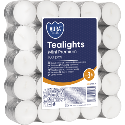 Bispol Mini Tealights 3h tealights, 100 pieces