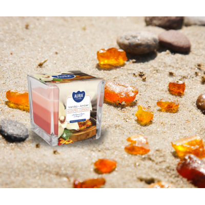 BISPOL Aura vonná sviečka snk80-355 (vanilka a jantár) ~32h 2