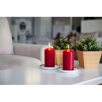 BISPOL Aura Stumpenkerzen sw40/60-030 (rot) ~7h 4St. 2