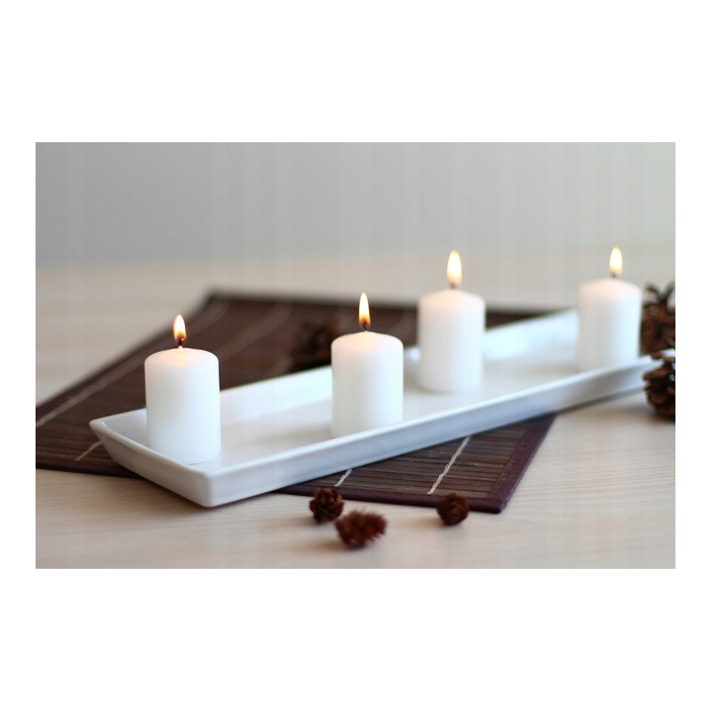 BISPOL Aura pillar candles sw40/80-090 (white) ~9h 4pcs.