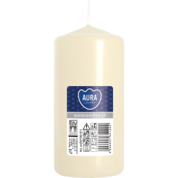 Pillar candle BISPOL Aura sw50/100-011 (ecru) ~20h