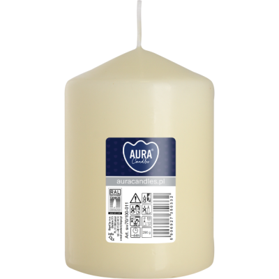 Pillar candle BISPOL Aura sw70/100-011 (ecru) ~44h