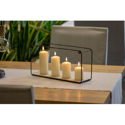 Pillar candle BISPOL Aura sw70/100-011 (ecru) ~44h 2
