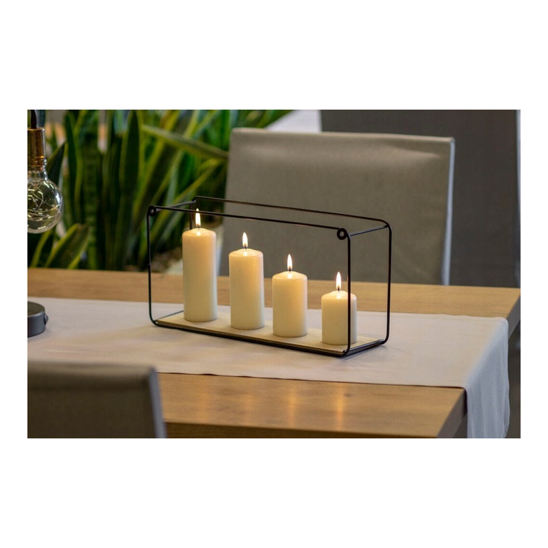 Pillar candle BISPOL Aura sw70/100-011 (ecru) ~44h