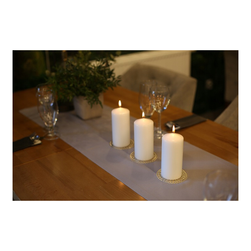 Pillar candle BISPOL Aura sw70/100-011 (ecru) ~44h