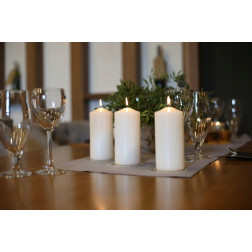 Stĺpová sviečka BISPOL Aura sw70/100-090 (biela) ~44h