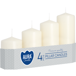 Stumpenkerzen Messzylinder BISPOL Aura sw50/4-011 (ecru) 4 Stk.