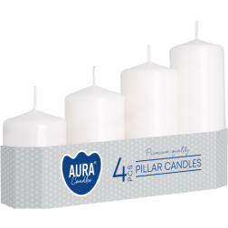 Pilířové svíčky odměrné válce BISPOL Aura sw50/4-090 (bílé) 4 ks.