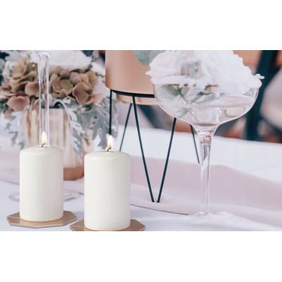 Stĺpové sviečky odmerné valce BISPOL Aura sw50/4-090 (biele) 4 ks. 2