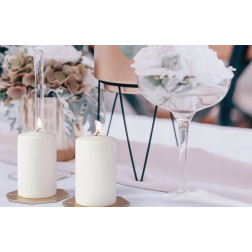 Pillar candles graduated cylinders BISPOL Aura sw50/4-090 (white) 4 pcs.