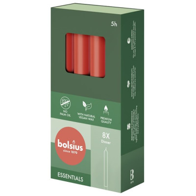 BOLSIUS Torpeda table candles 170/20 (red) ~5h 8pcs.