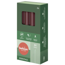 BOLSIUS Torpeda table candles 170/20 (burgundy) ~5h 8pcs.