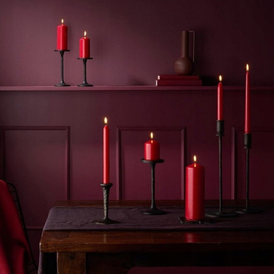 BOLSIUS Torpeda table candles 170/20 (burgundy) ~5h 8pcs. 2