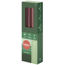 BOLSIUS table candles Szpica 245/24 (burgundy) ~7h 8pcs.